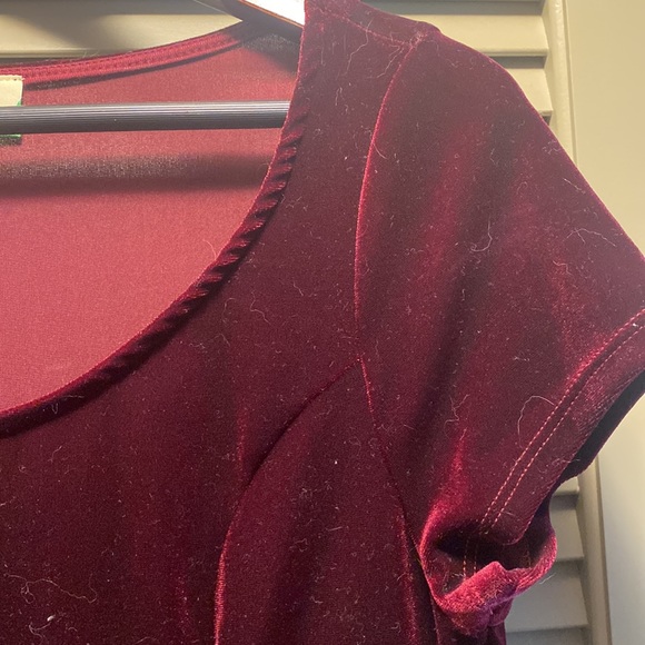 NWOT Velvet Wine Colored Dress - Picture 3 of 3